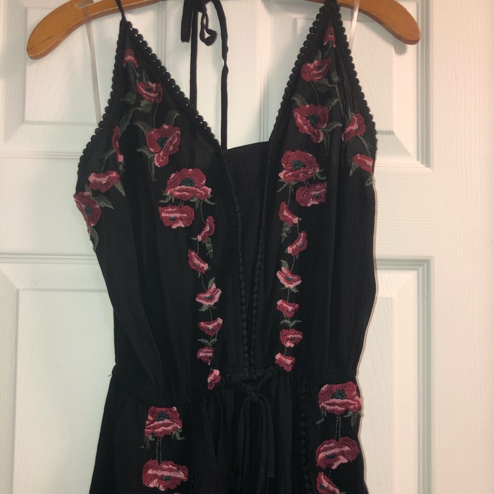 Black floral Romper